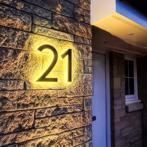 3d led lighted house numbers signs illuminated backlit stainless steel house numbers for home sign