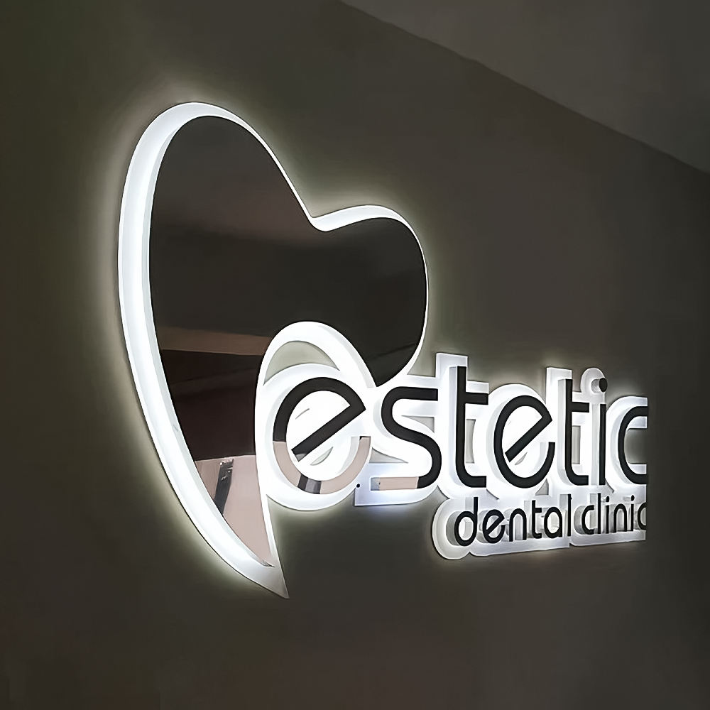 outdoor signage maker letter store led 3d wall logo custom hotel 3d frontlit & backlit illuminated indoor office sign